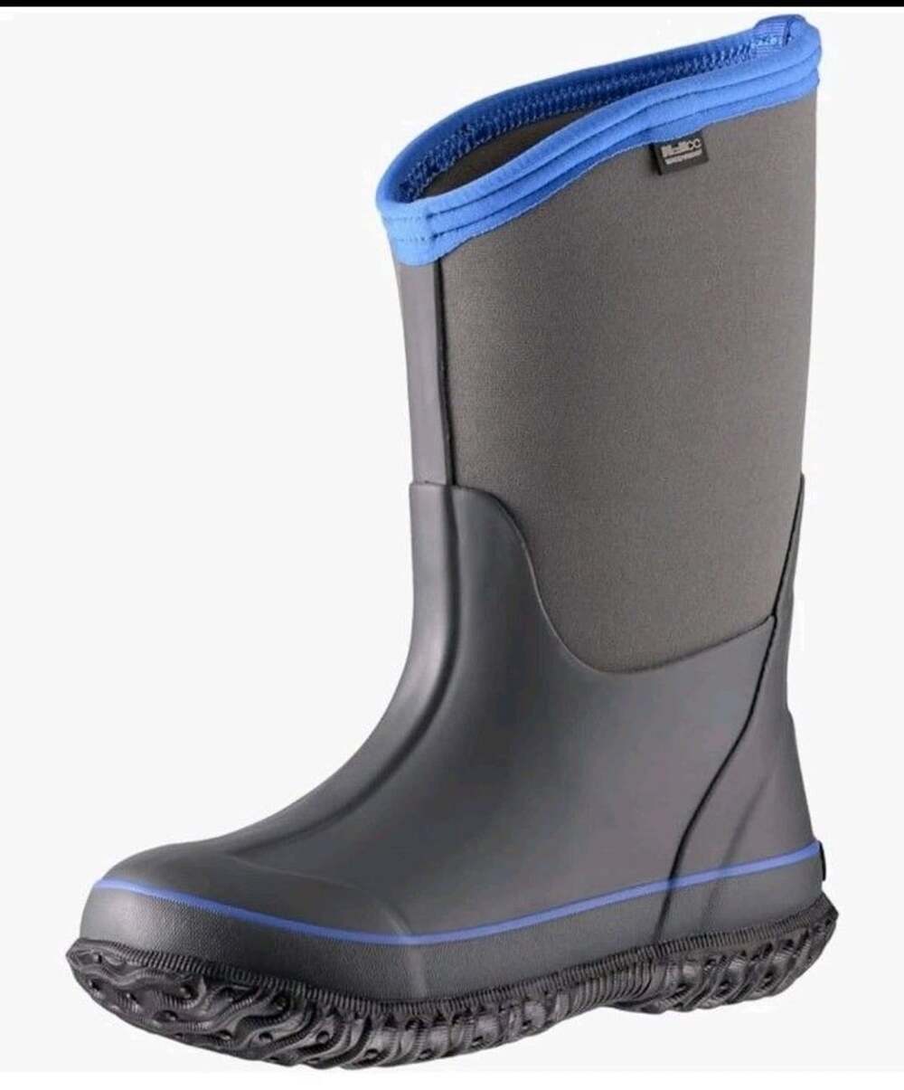 MCKCC Kids Rain Boots Size 7 Dark Shadow Waterproof Winter Snow Boots